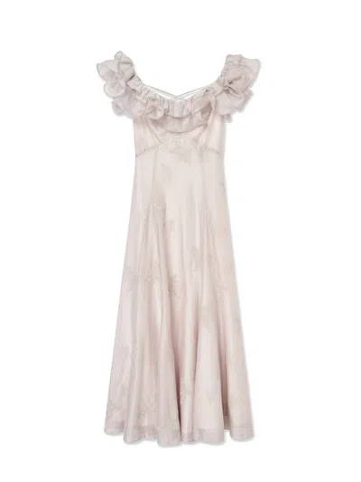 Snidel Embroidered Maxi Dress In Pink