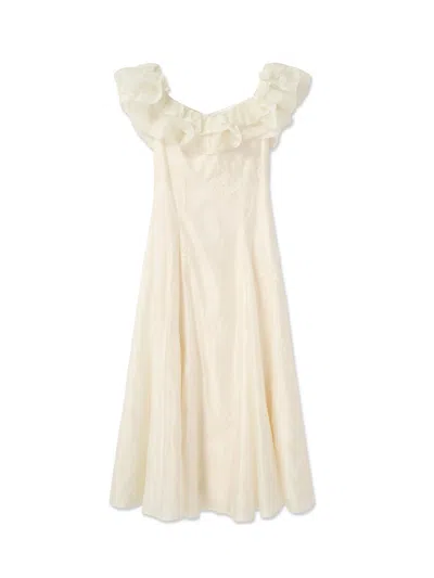 Snidel Embroidered Maxi Dress In White