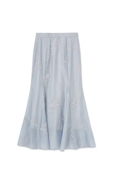 Snidel Embroidered Mermaid Skirt In Blue