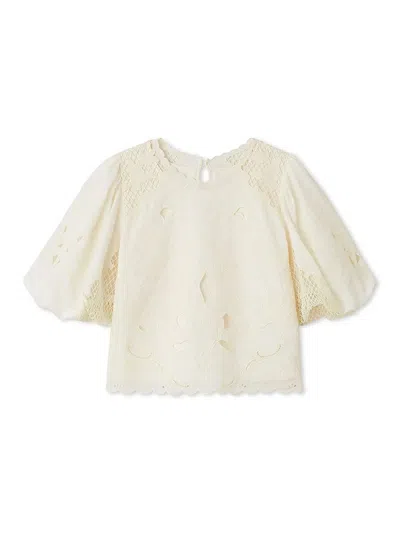 Snidel Embroidered Puff Sleeve Blouse