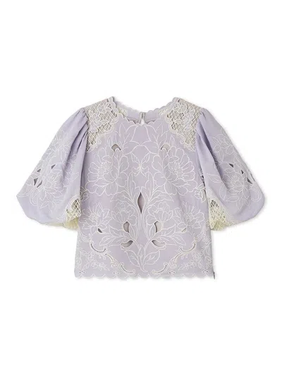 Snidel Embroidered Puff Sleeve Blouse