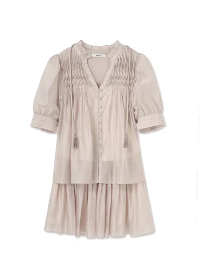 Snidel Embroidered Top & Skirt Set In Brown