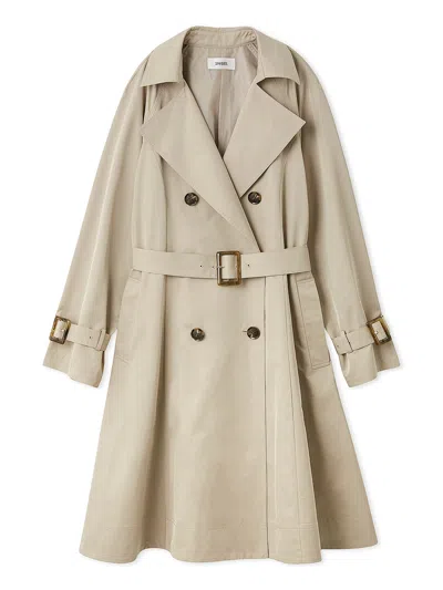 Snidel Flared Mid-length Trench Coat In Sand