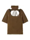 Snidel Flocky Tulle Cut Pullover In Brown