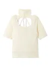 Snidel Flocky Tulle Cut Pullover In Yellow