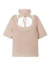 Snidel Flocky Tulle Cut Pullover In Brown