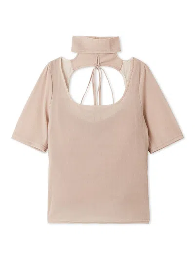 Snidel Flocky Tulle Cut Pullover In Brown