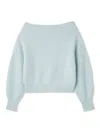 Snidel Fox Alpaca Off-shoulder Pullover In Blue