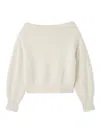 Snidel Fox Alpaca Off-shoulder Pullover In White