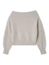 Snidel Fox Alpaca Off-shoulder Pullover In Gray