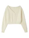 Snidel Fox Fur Short Cardigan In Neutral
