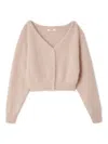 Snidel Fox Fur Short Cardigan In Pink