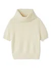 Snidel Fox Fur Turtle Pullover In Neutral