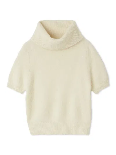 Snidel Fox Fur Turtle Pullover In Neutral