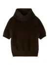 Snidel Fox Fur Turtle Pullover In Brown