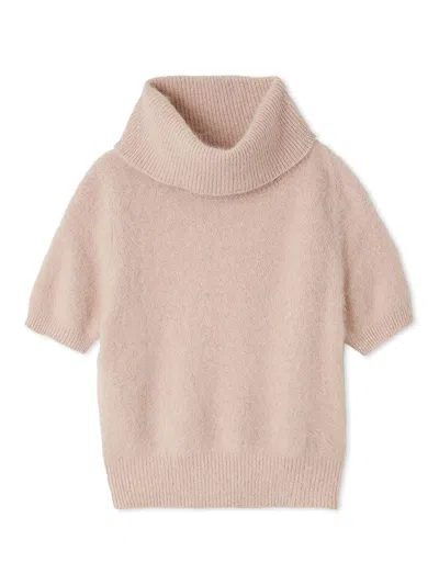 Snidel Fox Fur Turtle Pullover In Pink