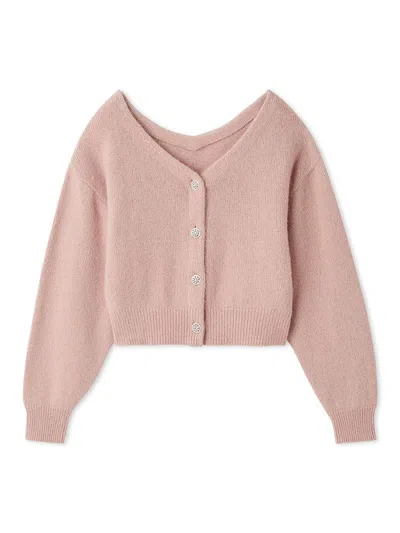 Snidel Fox Jeweled Cardigan In Pink