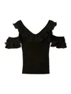 Snidel Frill Pleated Knit Pullover In Black