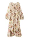 Snidel Frilled Drape Spring Maxi Dress In Multi