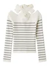 Snidel Front Cross Knit Pullover In White
