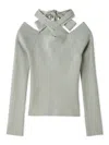 Snidel Front Cross Knit Pullover In Gray