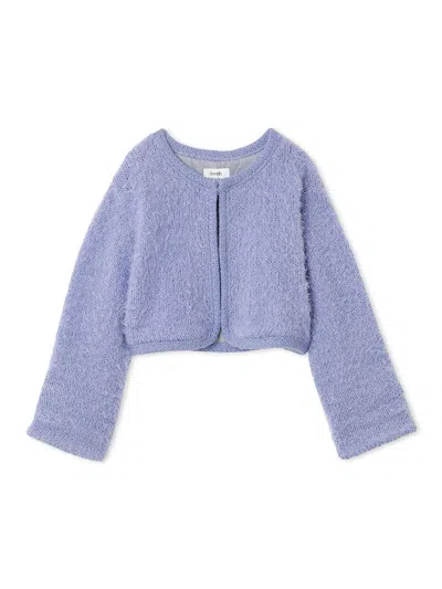 Snidel Fur-like Knit Cropped Cardigan In Purple