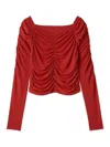 Snidel Gathered Cut Pullover In Red
