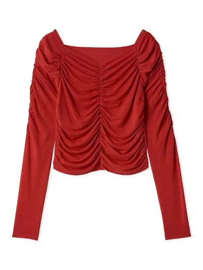 Snidel Gathered Cut Pullover In Red
