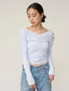 Snidel Gathered Cut Pullover In Blue