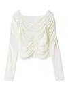 Snidel Gathered Cut Pullover In White