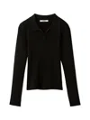 Snidel Half-zip Polo Knit Pullover In Black