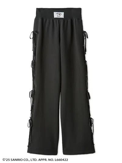 Snidel [hello Kitty] Lace-up Pants In Black