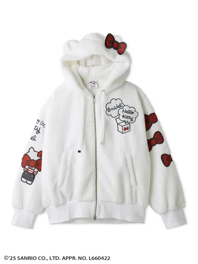 Snidel [hello Kitty] Premium Hoodie In White