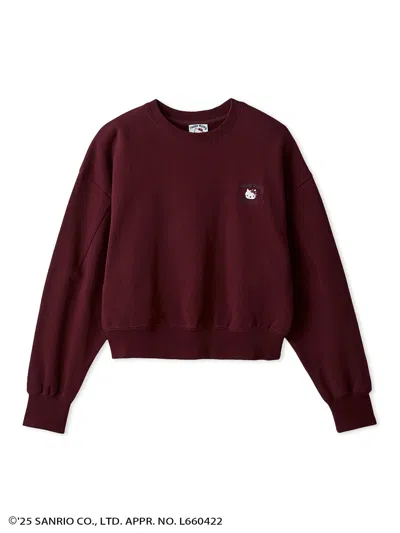 Snidel [hello Kitty] Sweat Pullover In Burgundy