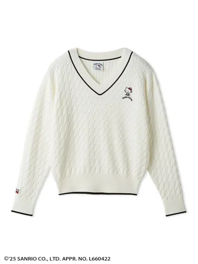 Snidel [hello Kitty]cable Pullover In White