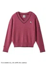 Snidel [hello Kitty]cable Pullover In Pink