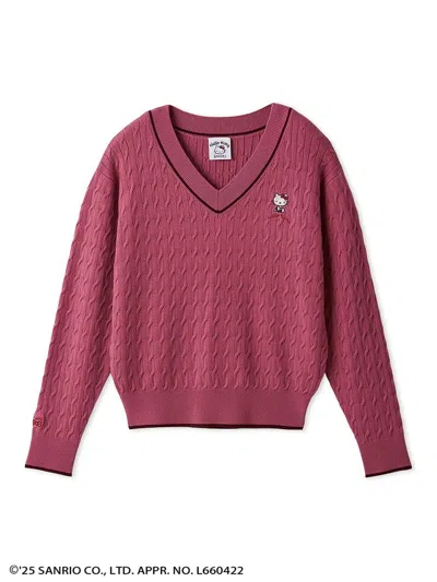 Snidel [hello Kitty]cable Pullover In Pink