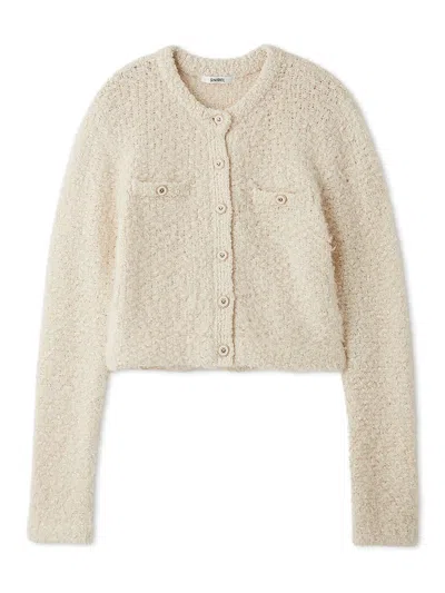Snidel High Quality Alpaca Silk Blend Knit Jacket In Neutral