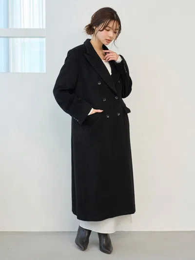 Snidel [high Quality Collection] Chester Long Coat In Black