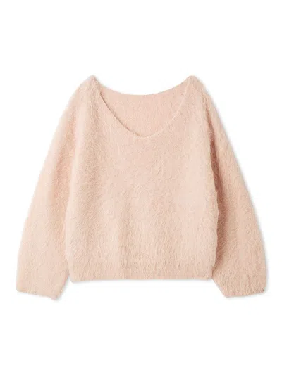 Snidel [high Quality Collection] Suri Alpaca V-neck Pullover In Pink