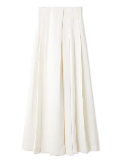 Snidel High-waisted Pleated Palazzo Pants In White