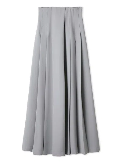 Snidel High-waisted Pleated Palazzo Pants In Gray