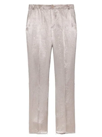 Snidel High Waisted Semi Flared Satin Pants In Beige