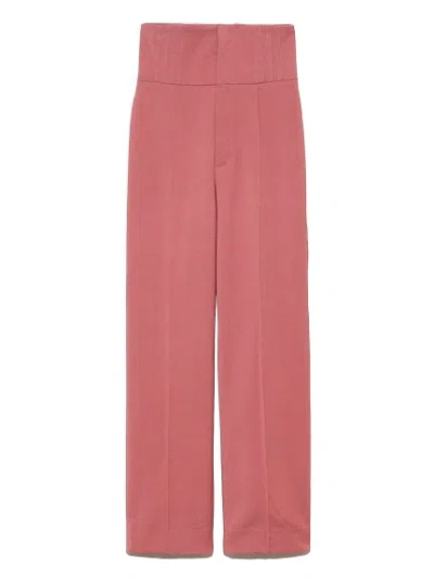 Snidel High Waisted Semi Wide Leg Trouser With Back Lace-up In Pink
