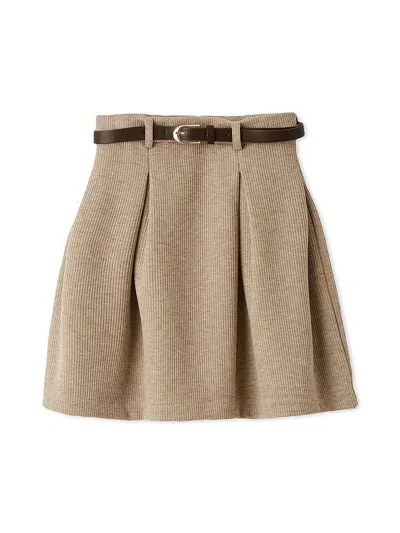 Snidel High-waisted Structured Mini Skirt In Neutral