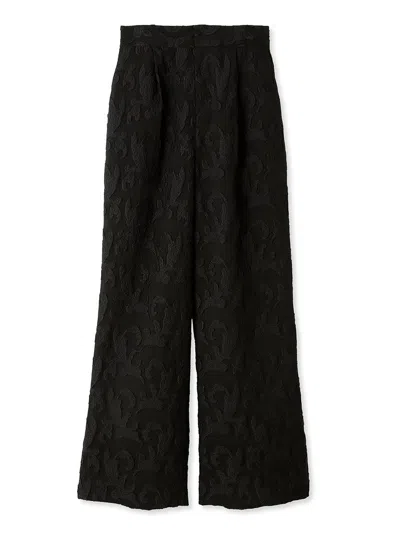 Snidel Jacquard High Waist Tuck Pants In Black