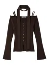 Snidel Knit Pullover With Tie In Brown