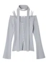Snidel Knit Pullover With Tie In Gray