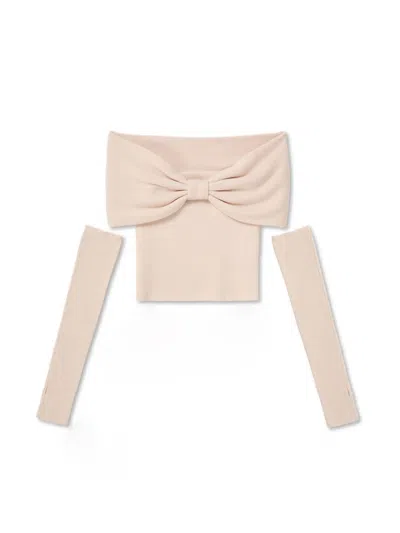Snidel Knit Top With Arm Warmers In Neutral
