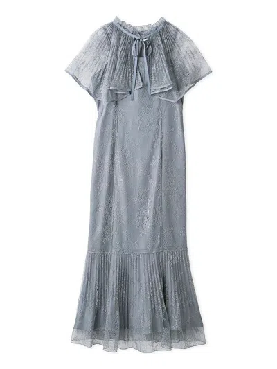 Snidel Lace Cape Set Mermaid Dress In Gray